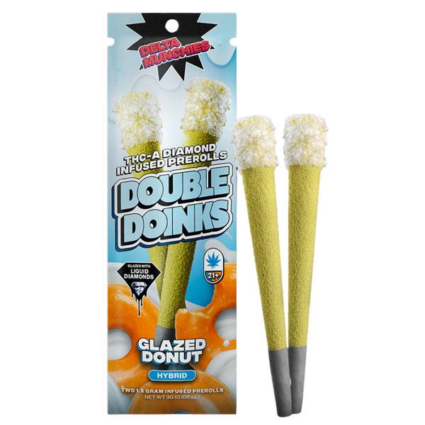 Delta Munchies Double Doinks THC-A Pre Rolls 3G | 2pk: Glazed Donut (Hybrid)