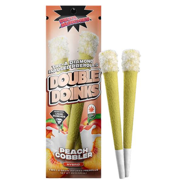 Delta Munchies Double Doinks THC-A Pre Rolls 3G | 2pk: Peach Cobbler (Hybrid)