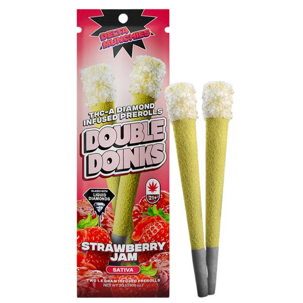 Delta Munchies Double Doinks THC-A Pre Rolls 3G | 2pk: Strawberry Jam (Sativa)