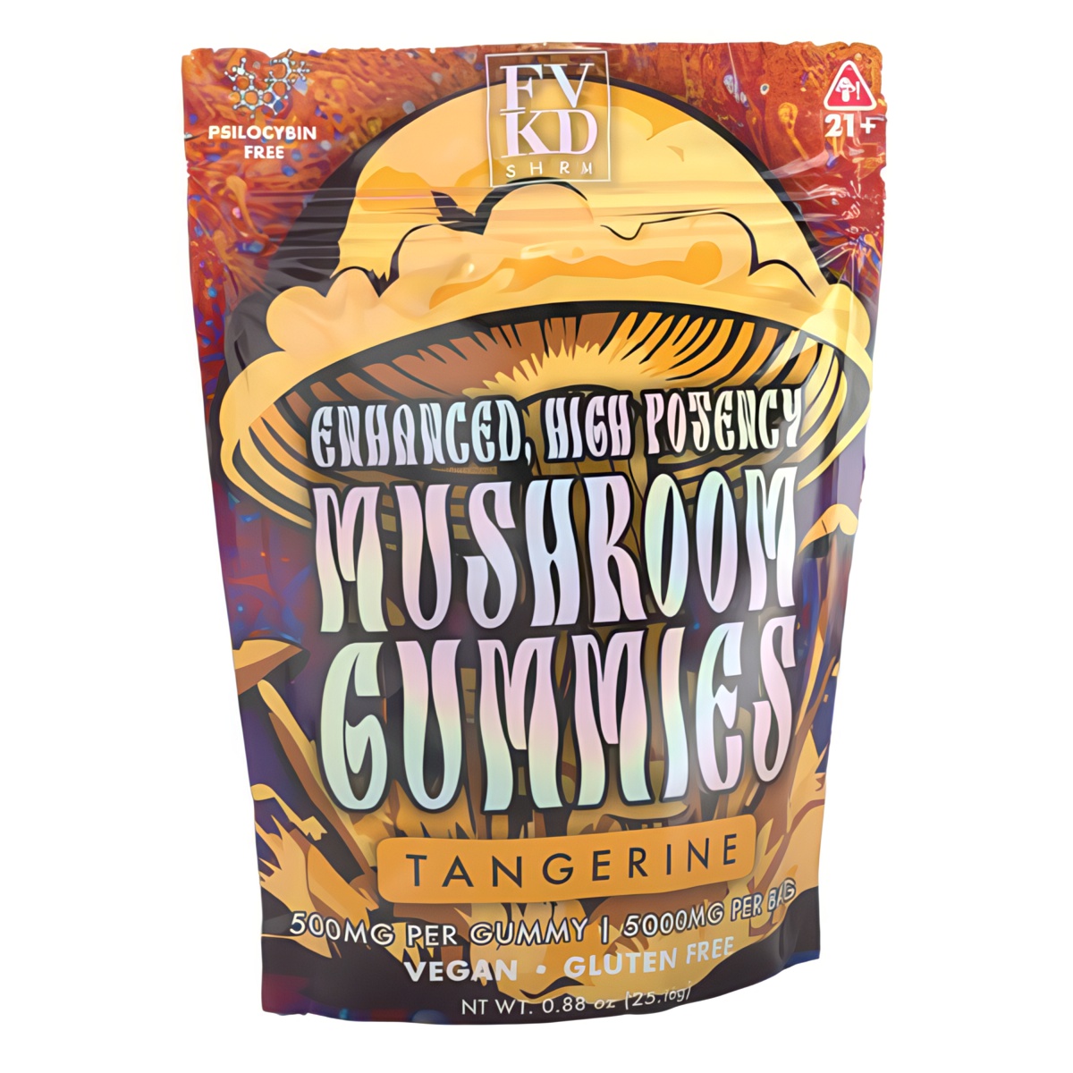 FVKD High Potency Mushroom Gummies 5000mg: Tangerine