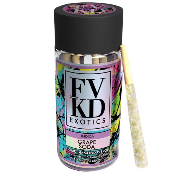 FVKD Liquid Diamond Pre Rolls 7.5G | 5ct: Grape Soda (Indica)