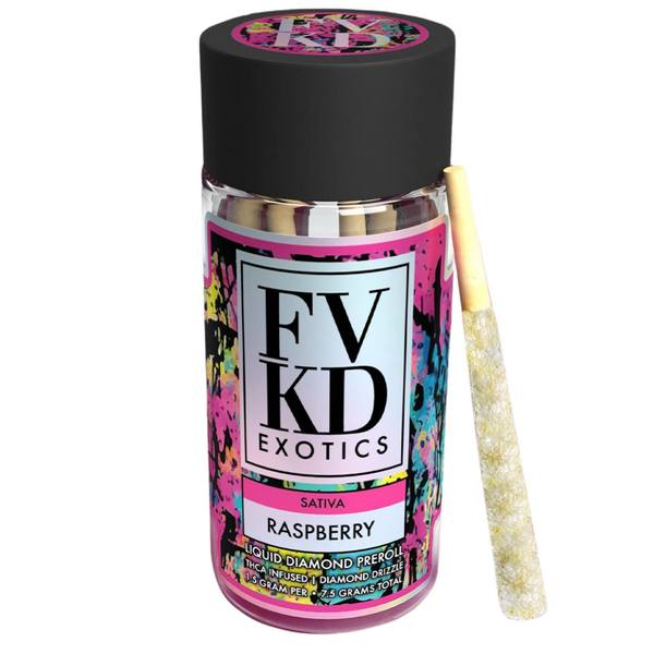 FVKD Liquid Diamond Pre Rolls 7.5G | 5ct: Raspberry (Sativa)