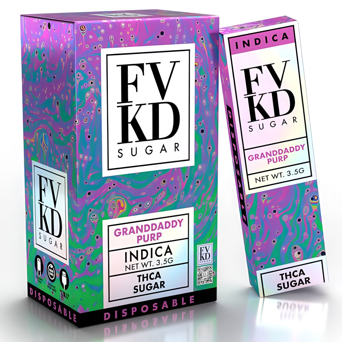 FVKD Sugar THC-A Disposable 3.5G: Grandaddy Purp (Indica)