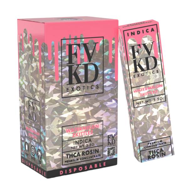 FVKD THC-A Rosin Disposable 3.5G: Watermelon Zkittlez (Indica)