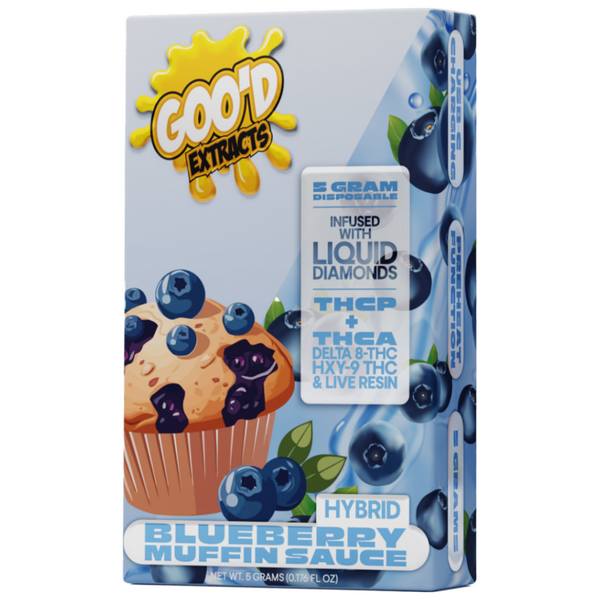 Goo'd Extracts Liquid Diamonds Disposable 5G: Blueberry Muffin Sauce (Hybrid)