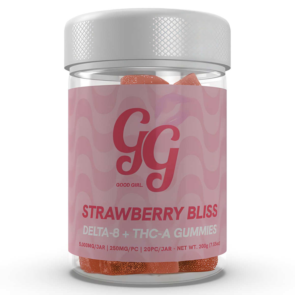 Good Girl D8 THC-A Gummies 5000mg: Strawberry Bliss