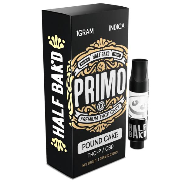 Half Bak'd Primo Cartridge 1G: Pound Cake (Indica)