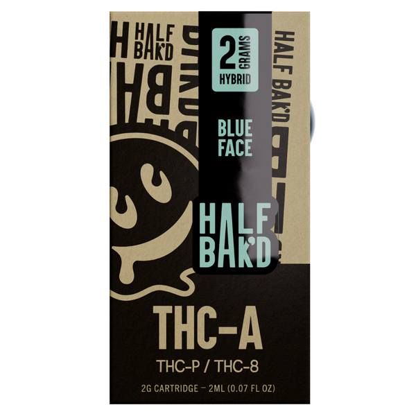 Half Bak'd THC-A Cartridge 2G: Blue Face (Hybrid)