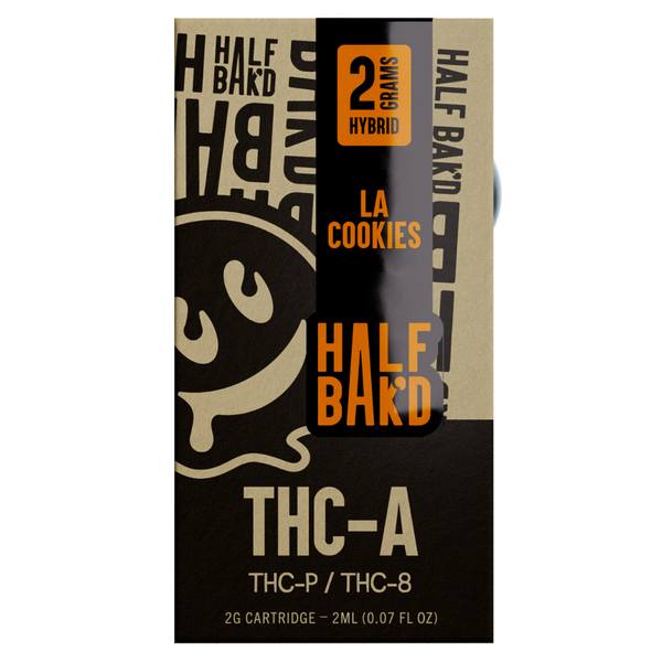 Half Bak'd THC-A Cartridge 2G: LA Cookies (Hybrid)