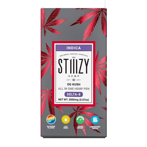 STIIIZY All-In-One Delta 8 Disposable Vape Pens 2G strain: OG Kush (Indica)