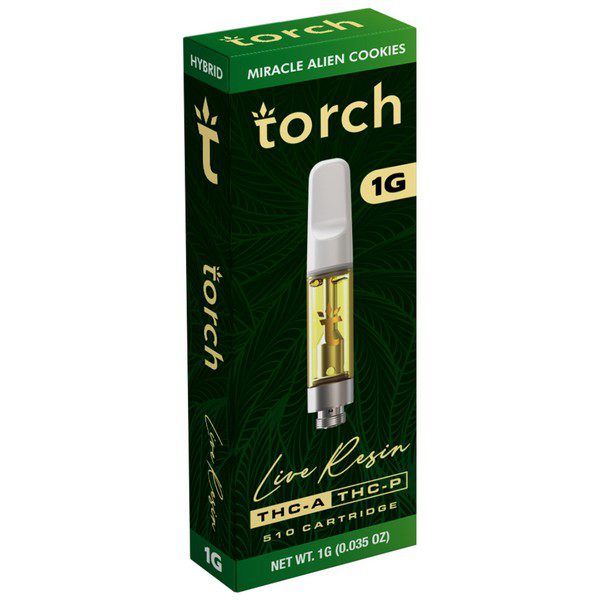 Torch Live Resin Cartridge 1G Strain: Miracle Alien Cookies (Hybrid)