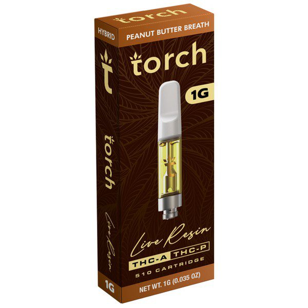 Torch Live Resin Cartridge 1G Strain: Peanut Butter Breath (Hybrid)