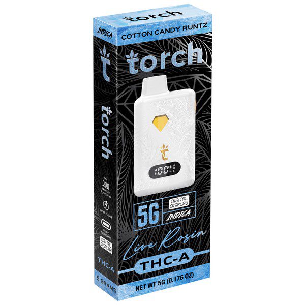 Torch Live Rosin THC-A Disposable 5G strain: Cotton Candy Runtz (Indica)