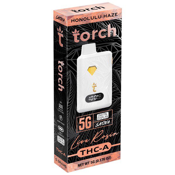 Torch Live Rosin THC-A Disposable 5G strain: Honolulu Haze (Sativa)