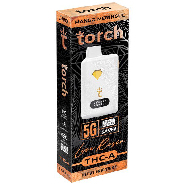 Torch Live Rosin THC-A Disposable 5G strain: Mango Meringue (Sativa)