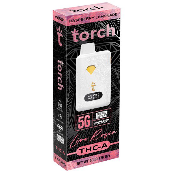 Torch Live Rosin THC-A Disposable 5G strain: Raspberry Lemonade (Hybrid)