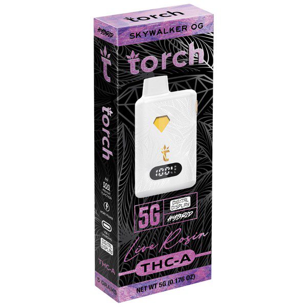 Torch Live Rosin THC-A Disposable 5G strain: Skywalker OG (Hybrid)