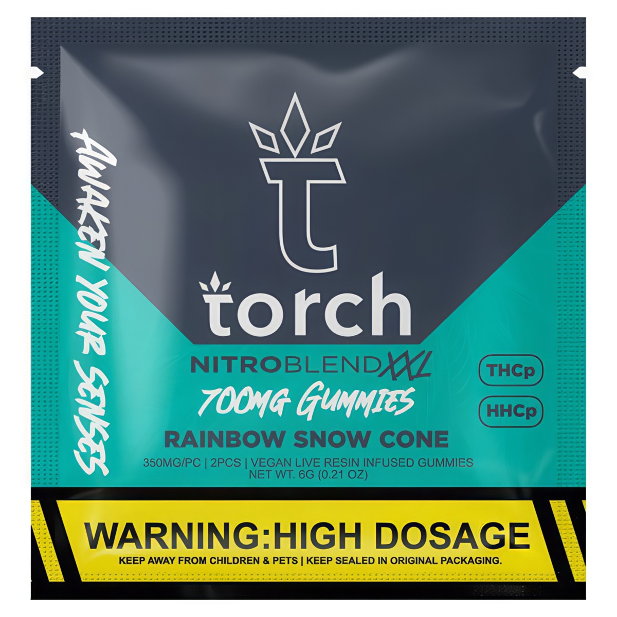 Torch Nitro Blend XXL Gummies 700mg | 2ct flavor: Rainbow Snow Cone