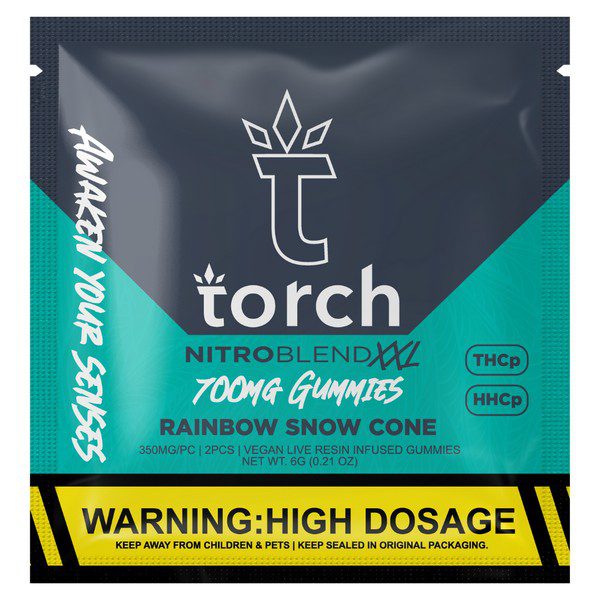 Torch Nitro Blend XXL Gummies 700mg | 2ct flavor: Rainbow Snow Cone