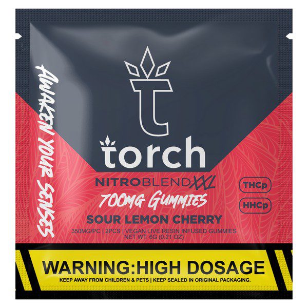 Torch Nitro Blend XXL Gummies 700mg | 2ct flavor: Sour Lemon Cherry