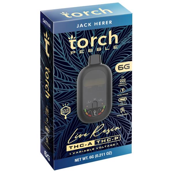 Torch Pebble Live Rosin Disposable 6G Strain: Jack Herer (Sativa)