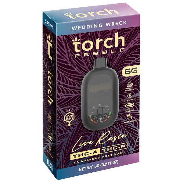 Torch Pebble Live Rosin Disposable 6G Strain: Wedding Wreck (Sativa)