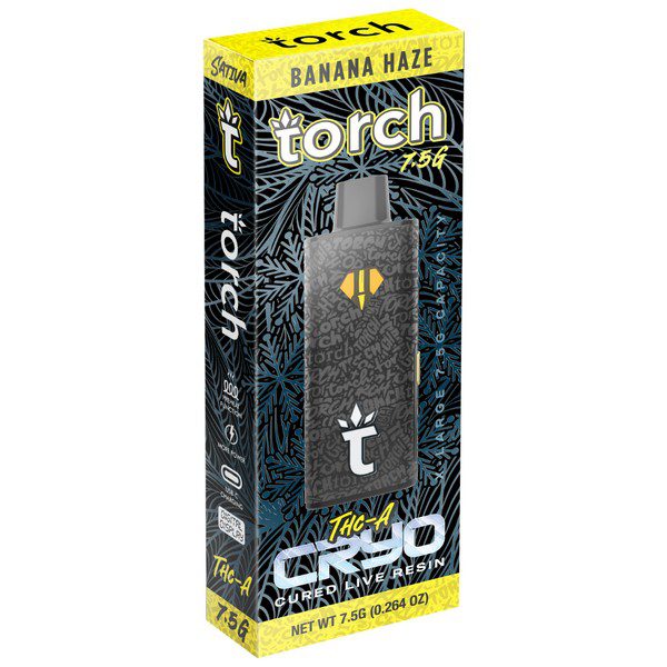 Torch THC-A Cryo Live Resin Disposable 7.5 Grams Strain: Banana Haze (Sativa)