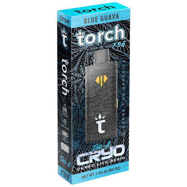 Torch THC-A Cryo Live Resin Disposable 7.5G Strain: Blue Guava (Sativa)