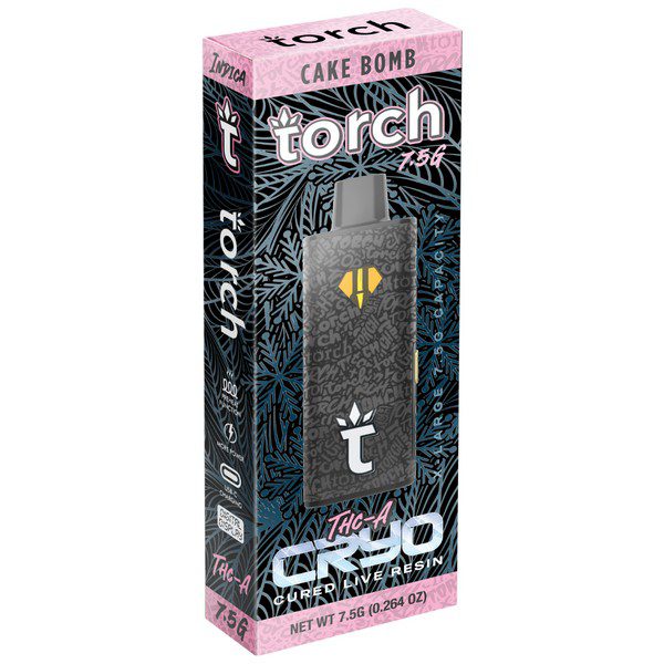 Torch THC-A Cryo Live Resin Disposable 7.5G Strain: Cake Bomb (Indica)