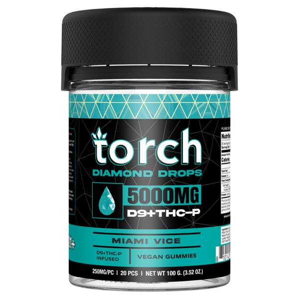 Torch THC-P Diamond Drops Gummies 5000mg flavor: Miami Vice