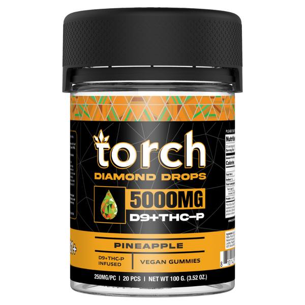 Torch THC-P Diamond Drops Gummies 5000mg flavor: Pineapple