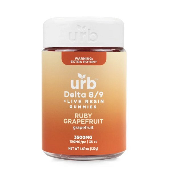 URB Delta 8 Delta 9 Gummies 3500mg - Ruby Grape Fruit