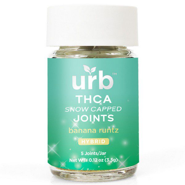 URB THC-A Snow Capped Joints 3.5G | 5ct Strain: Banana Runtz (Hybrid)