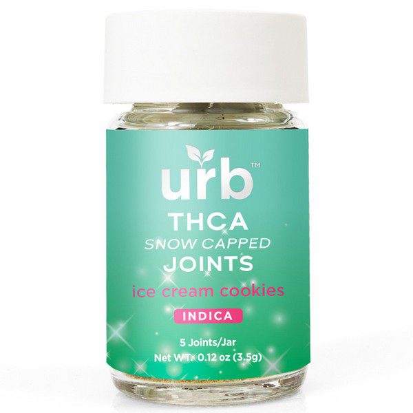 URB THC-A Snow Capped Joints 3.5G | 5ct Strain: Ice Cream Cookies (Indica)