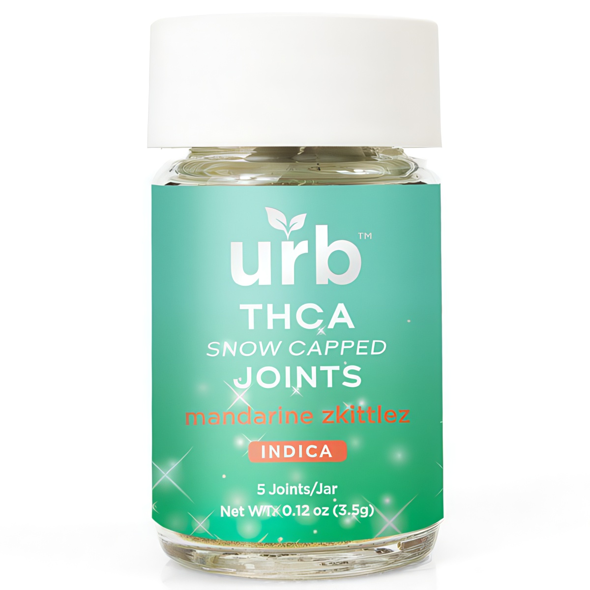 URB THC-A Snow Capped Joints 3.5G | 5ct Strain: Jack Herer (Sativa)