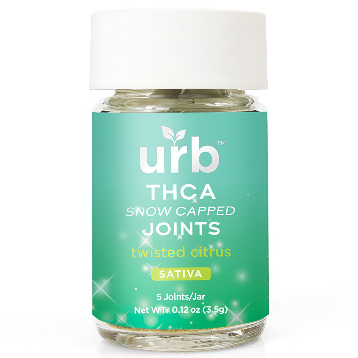 URB THC-A Snow Capped Joints 3.5G | 5ct Strain: Twisted Citrus (Sativa)