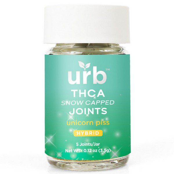 URB THC-A Snow Capped Joints 3.5G | 5ct Strain: Unicorn Piss (Hybrid)