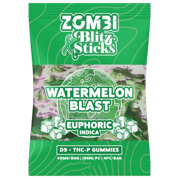 Zombi Blitz Sticks Gummies 40mg Flavor: Watermelon Blast (Euphoric, Indica)