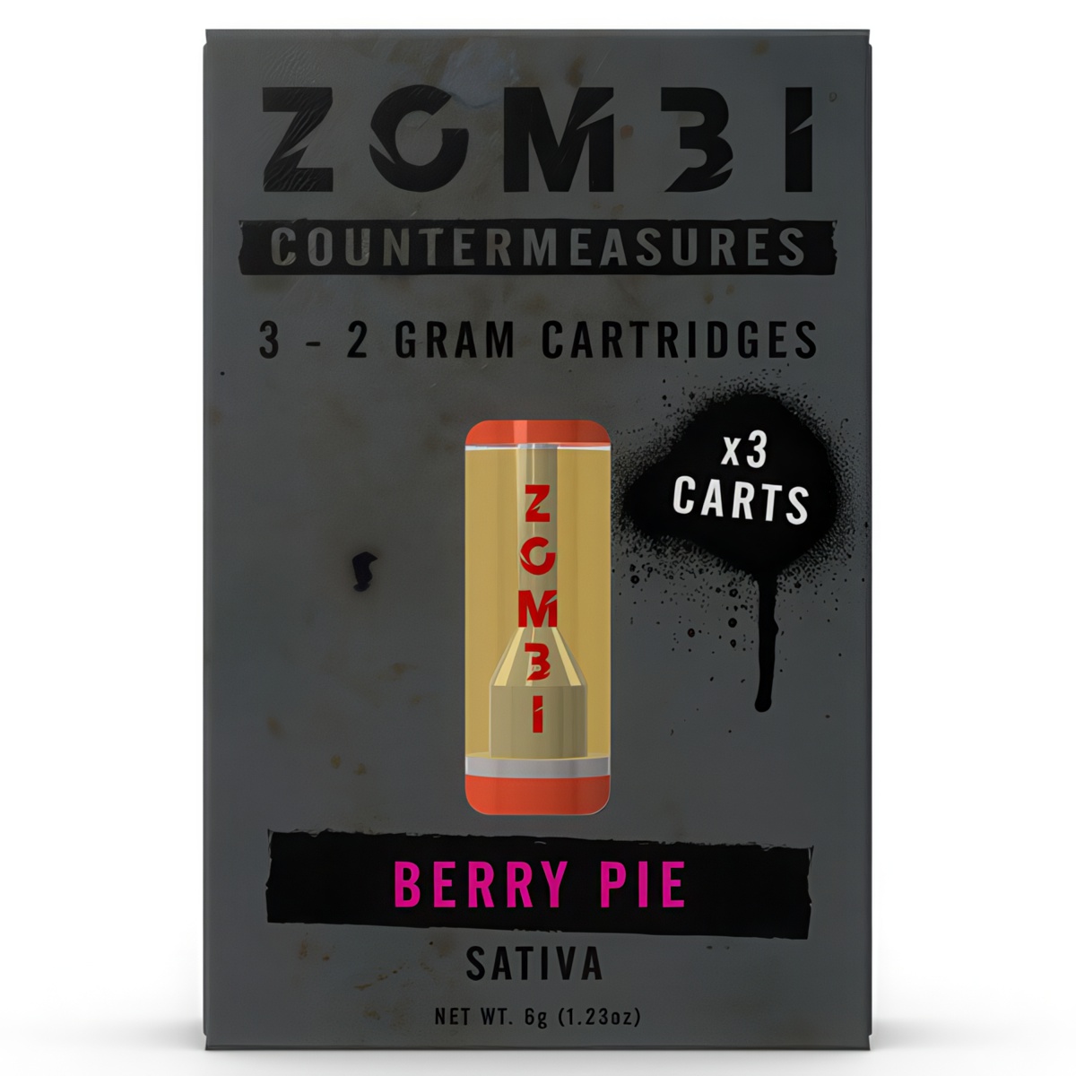 Zombi Countermeasure Triple Cartridge 6G | 3ct Variation: Raspberry Kush x OG Kush x Berry Pie (Mix)