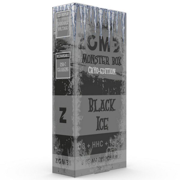 Zombi HHC Monster Box Disposable 6G Strain: Black Ice (Indica)