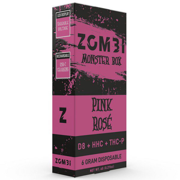 Zombi HHC Monster Box Disposable 6G Strain: Pink Rose (Indica)