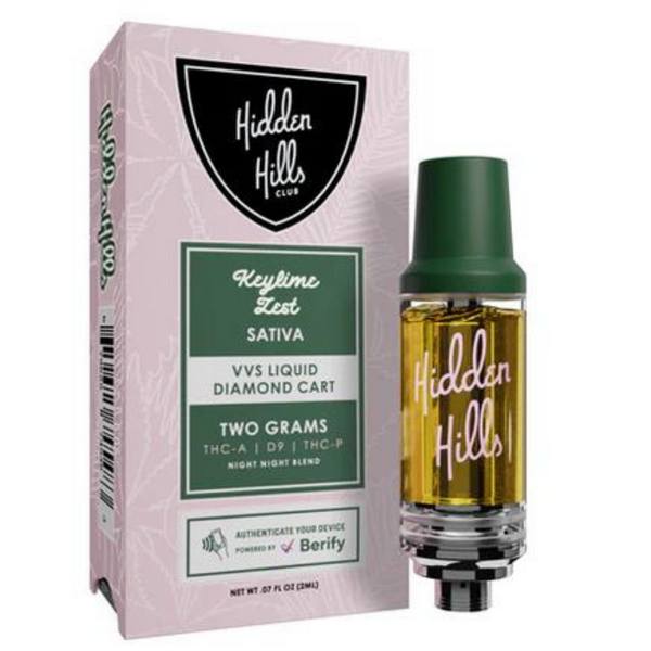 Hidden Hills VVS Liquid Diamond Cartridge 2G Strain: Keylime West (Sativa)