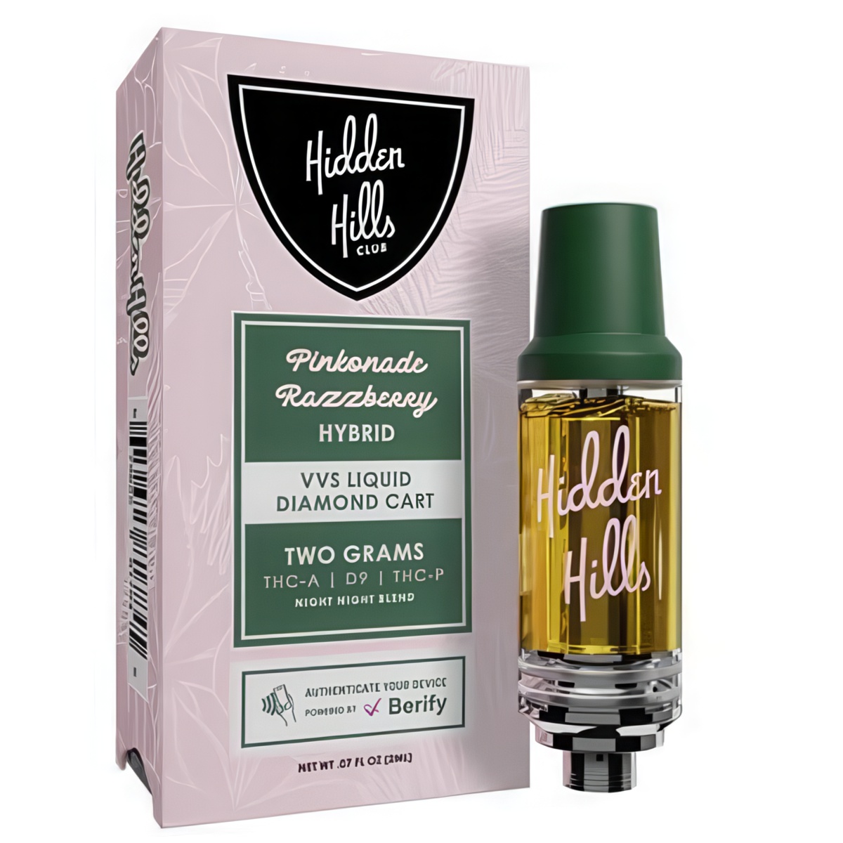 Hidden Hills VVS Liquid Diamond Cartridge 2G Strain: Pinkonade Razzberry (Hybrid)
