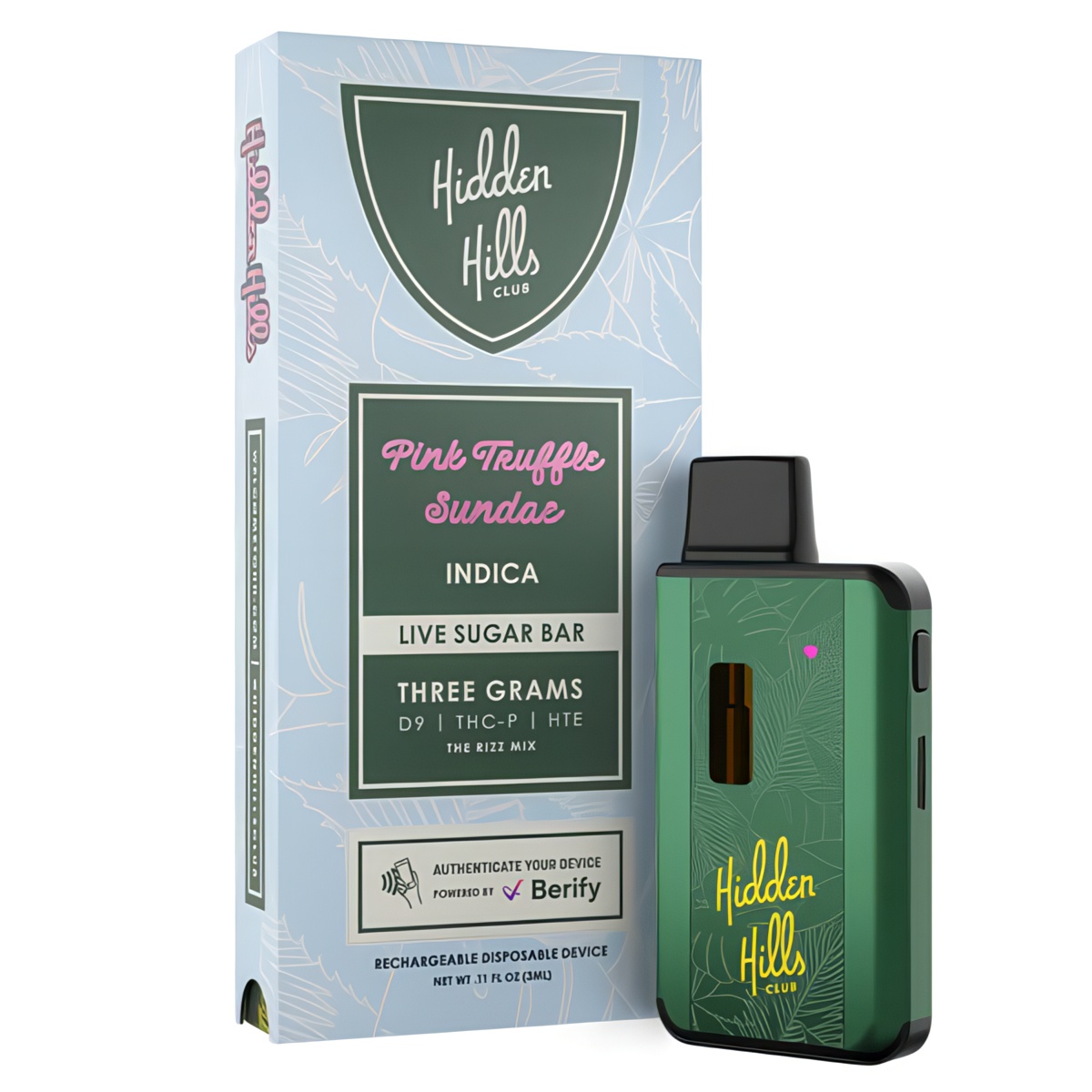 Hidden Hills Live Sugar Disposable 3G Strain: Pink Truffle Sundae (Indica)