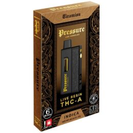 Pressure Live Resin THC-A Disposable 6G strain: Tiramisu (Indica)