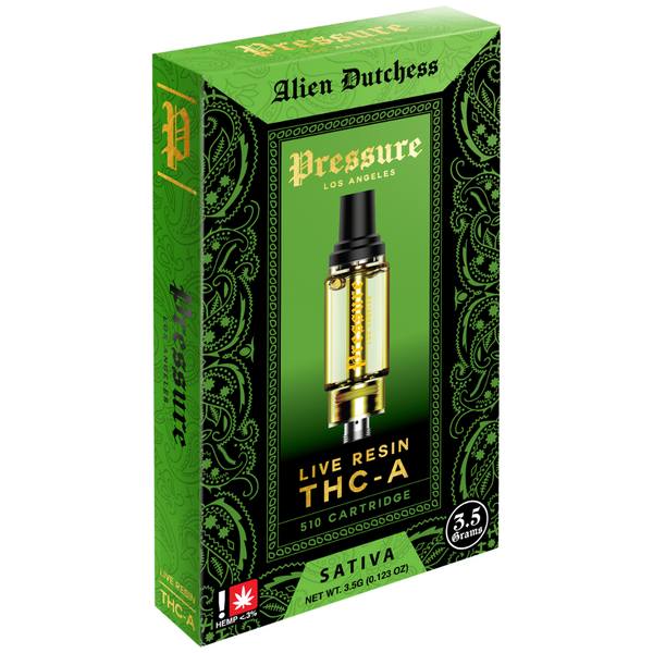 Pressure Live Resin THC-A Cartridge 3.5G Strain: Alien Dutchess (Sativa)