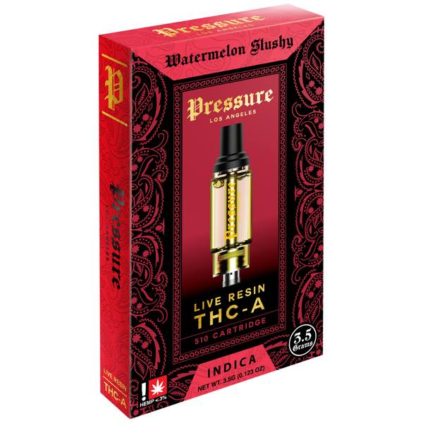 Pressure Live Resin THC-A Cartridge 3.5G Strain: Watermelon Slushy (Indica)