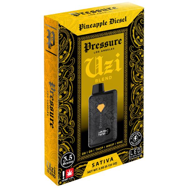 Pressure UZI Blend Disposable 3.5G strain: Pineapple Diesel (Sativa)