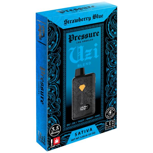 Pressure UZI Blend Disposable 3.5G strain: Strawberry Blue (Sativa)