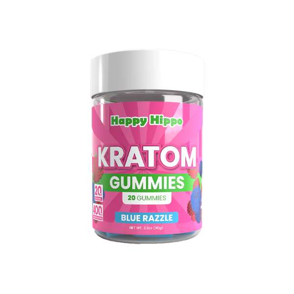 Happy Hippo Kratom Gummies - Blue Razzle (20ct)